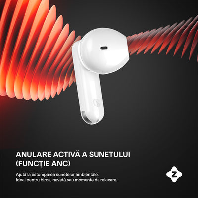 Casti wireless cu noise cancelling, Zoopie®, ANC & ENC, Casti Bluetooth 5.4, fara fir, in ear, audio Hi-Fi, bass, microfon HD dual, handsfree, moduri ANC & Transparency & Gaming, sport, telefon universal, control touch, afisaj LED, NEO Pro, negru (Copy)