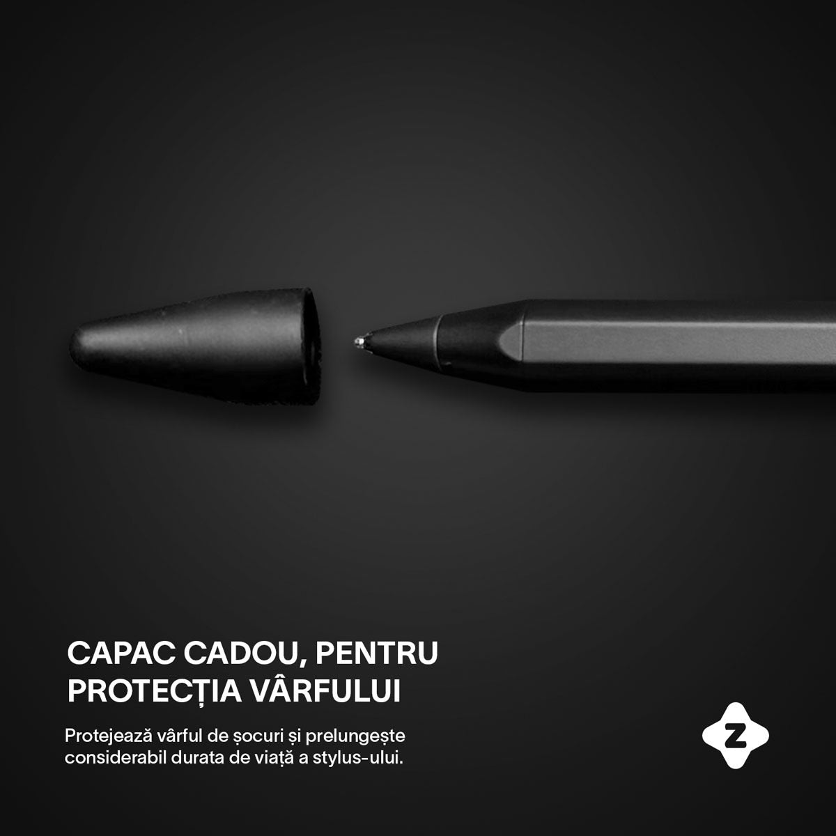 Stylus Pen Universal, Zoopie®, pentru Telefon, tableta iPad 2010-2017, Android, Windows, Varf Cupru, Magnetic, USB-C, Negru