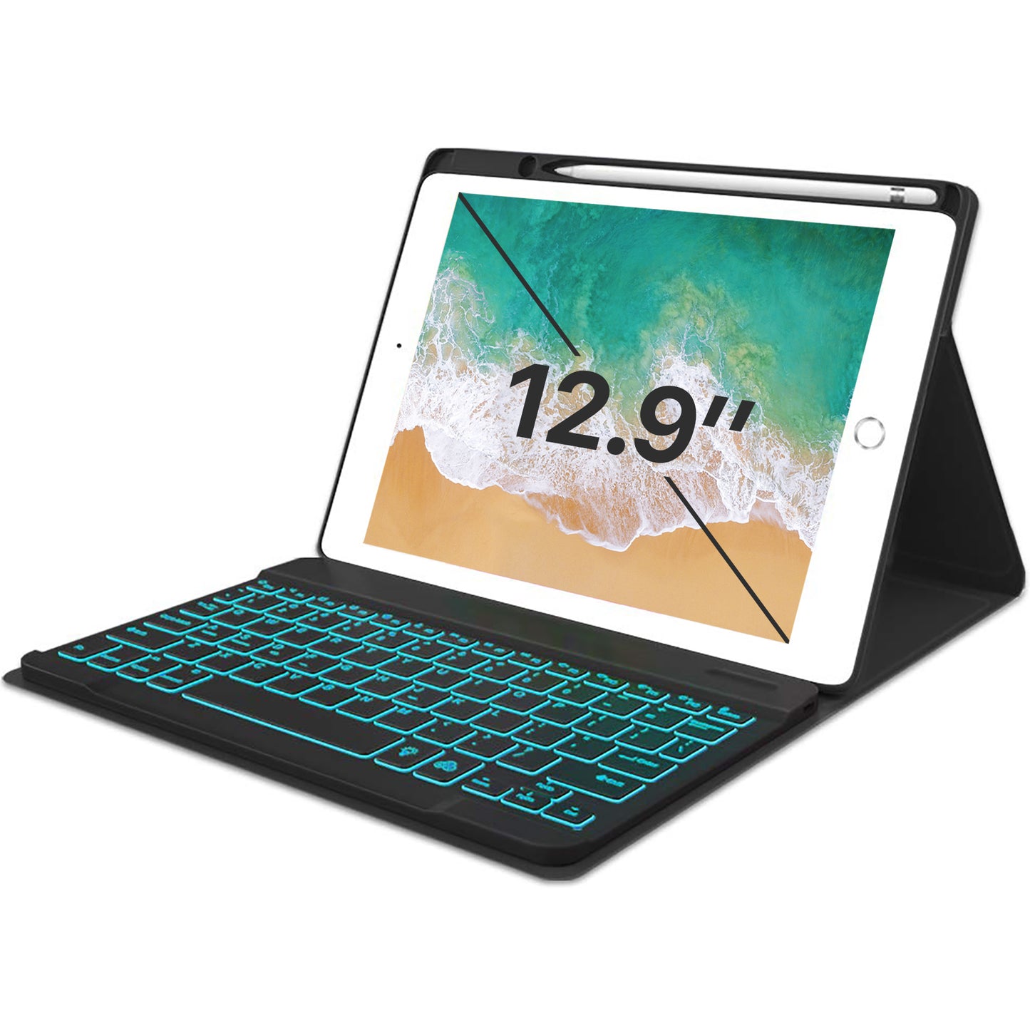 Husa cu Tastatura, Zoopie, compatibila cu Apple iPad Pro 12.9" 5th Gen 2021 / 4th Gen 2020 / 3rd Gen 2018