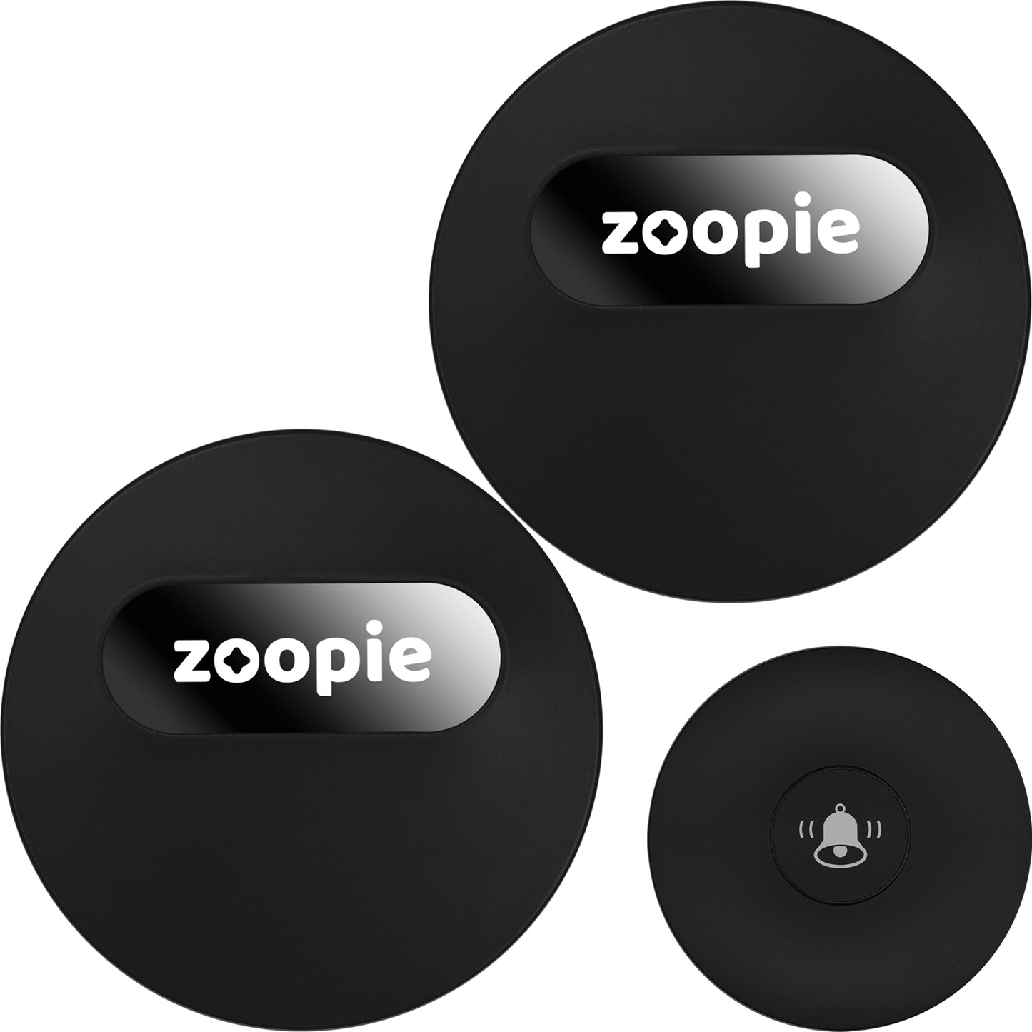 Sonerie Fara Fir/ Wireless, Zoopie®, Fara Baterie, Cinetica, Distanta 240m, Rezistenta la apa, Exterior, Digitala, Electrica, Pentru usa/ poarta, 58 Melodii, 2 Receptoare, Negru Mat