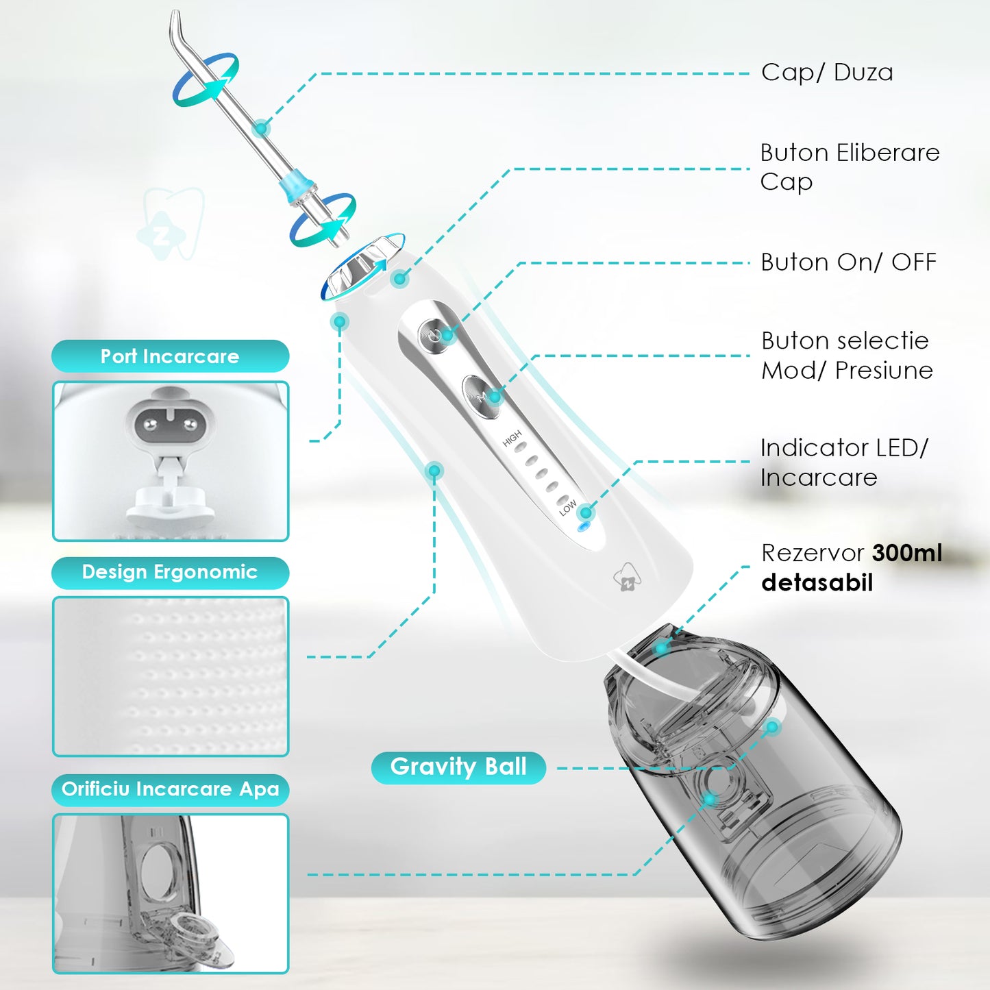 aparat dus bucal zoopie DENTAL alb