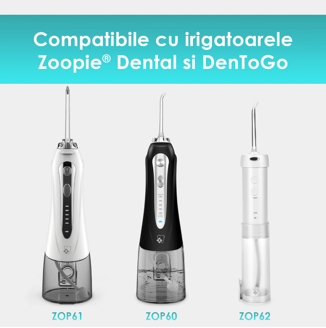 Set 5 Capete Irigator/ Dus bucal, Zoopie®, Compatibile cu irigatoarele Zoopie® ZOP60, ZOP61, ZOP62