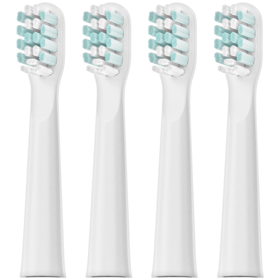 Set 4 rezerve periuta de dinti electrica Zoopie®Seago, compatibile cu ZOP63/ ZOP64, Mediu, Alb