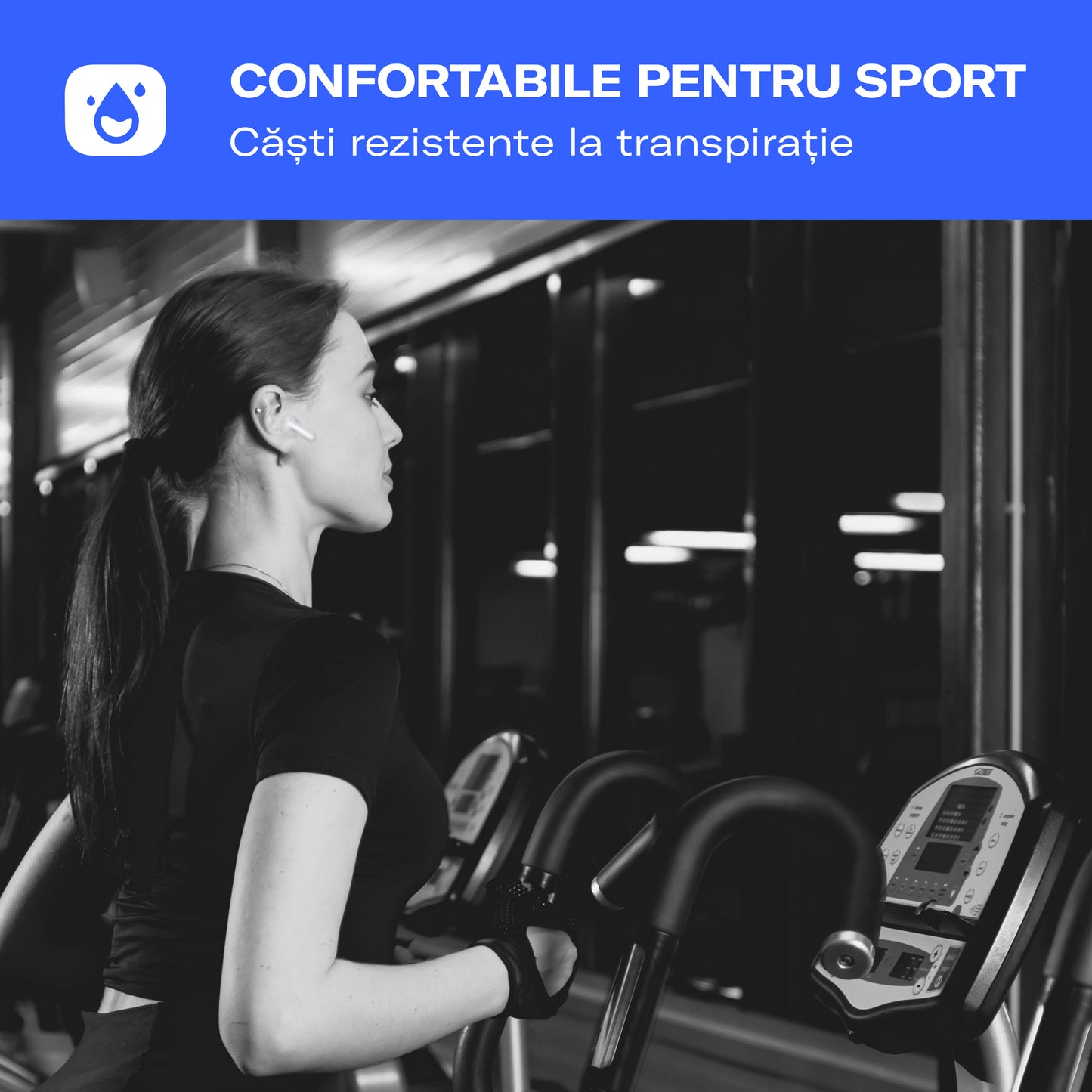 Casti wireless bluetooth, Zoopie®KLAR, audio, in ear, fara fir, sport, cu microfon, control touch, asistent vocal, universale, Bluetooth 5.3, Husa silicon, alb