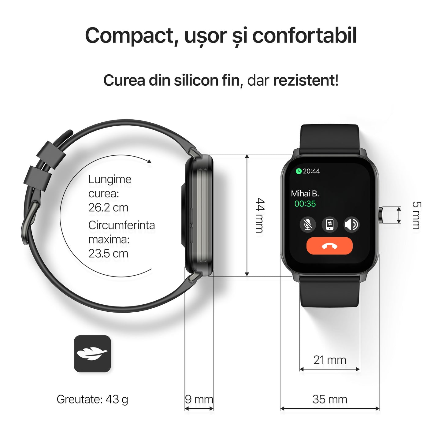 ceas smartwatch barbati dimensiuni