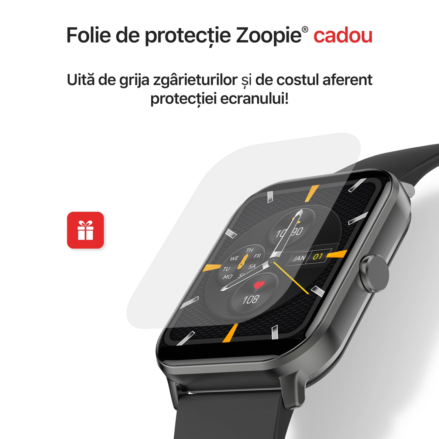 ceas telefon smartwatch folie protectie zoopie