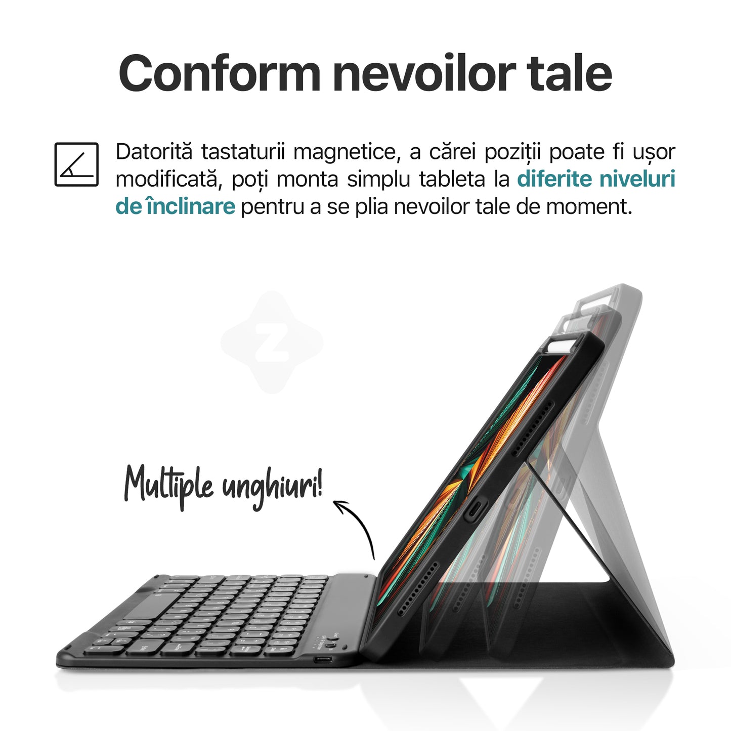 husa tastatura ipad multiple unghiuri