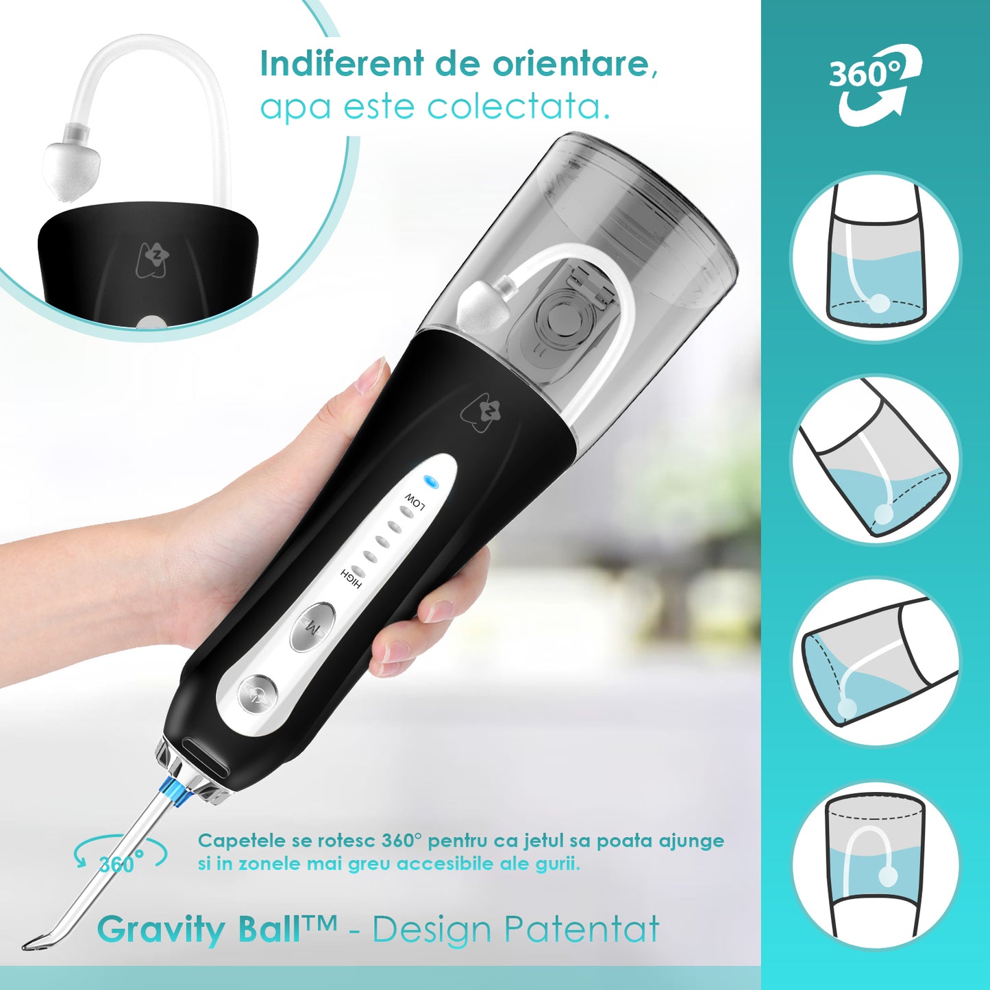 irigator de gura zoopie DENTAL negru