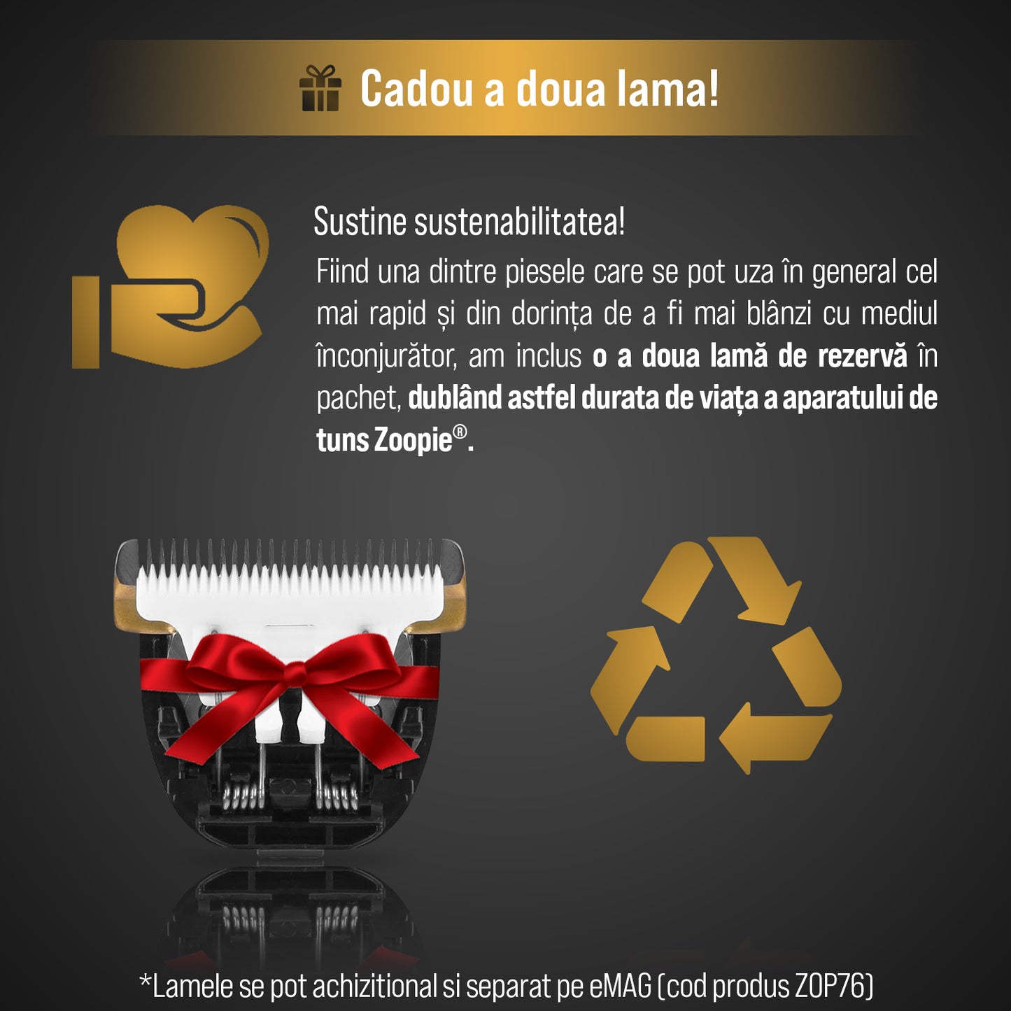 Masina de tuns animale, caini, pisici, Aparat de tuns, Zoopie®, Lama ceramica de rezerva, Acumulator reincarcabil, Adaptor priza, Silentioasa, Trimmer fara fir, Ghid, Neagra