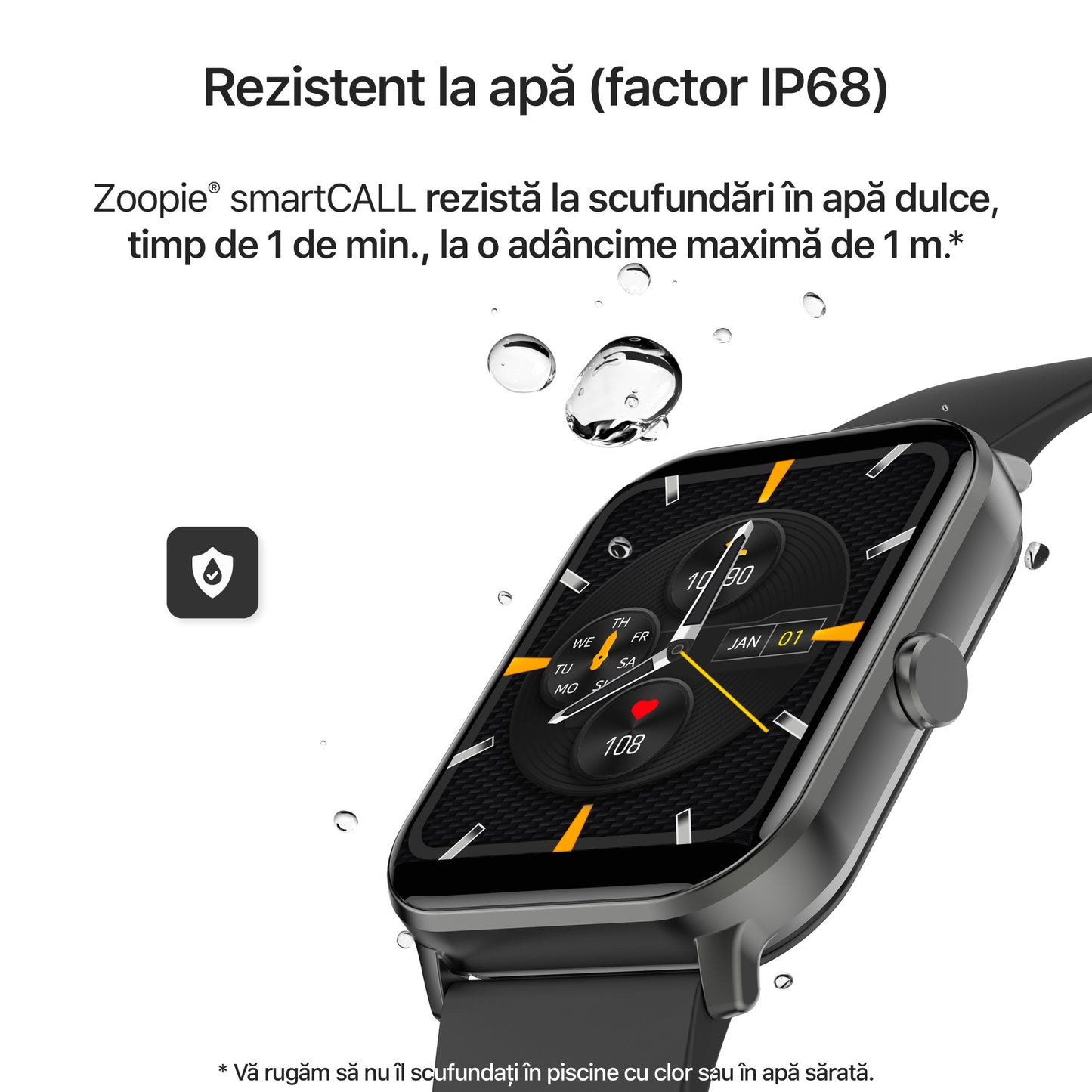 smartwatch rezistent apa waterproof zoopie