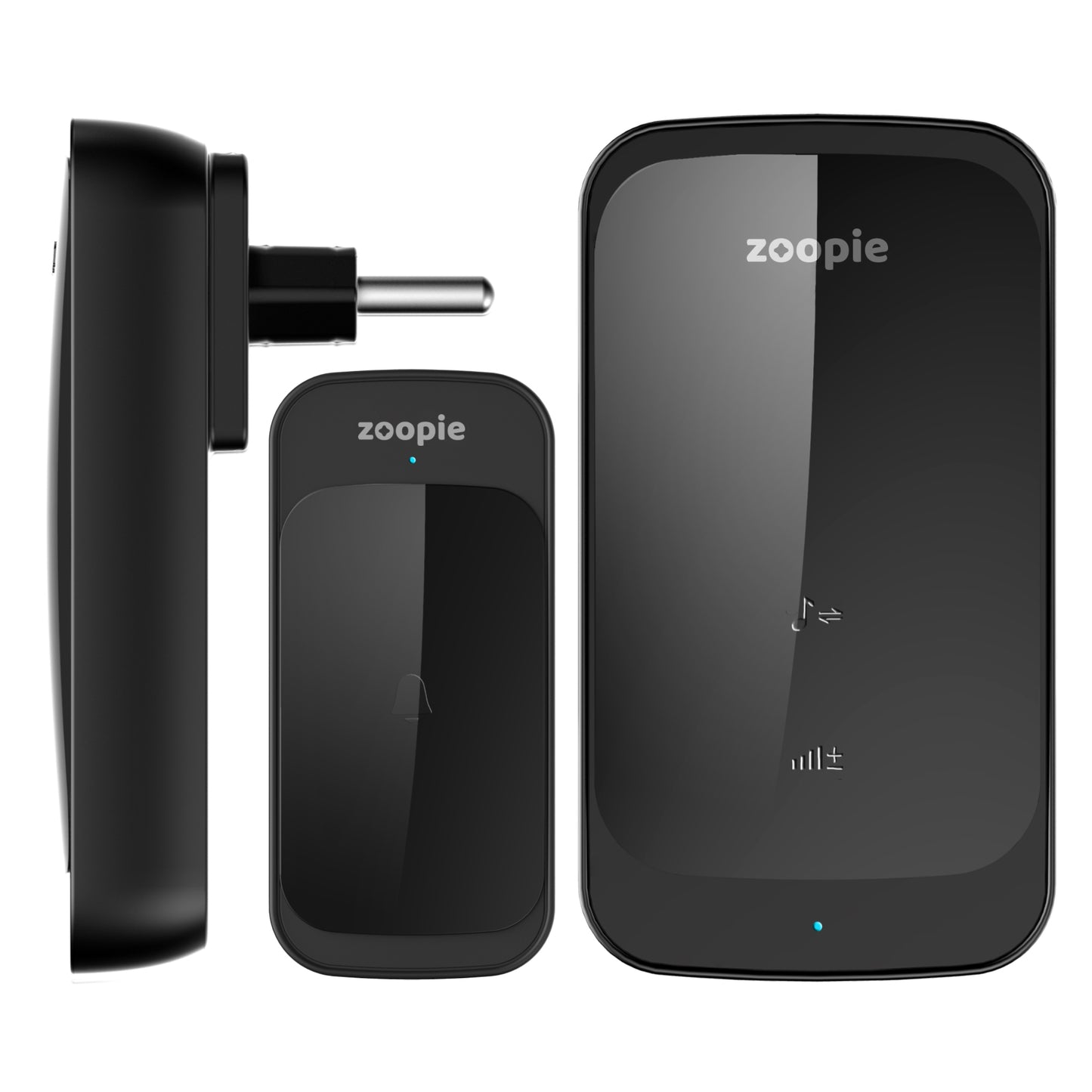 Sonerie Fara Fir/ Wireless, Zoopie®, Distanta 280m, 58 Melodii, Alimentare Priza Home, 2 Receptoare, Negru