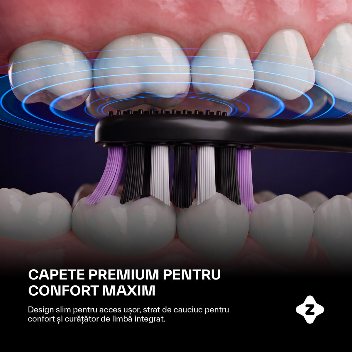 Periuta electrica Zoopie® SEAGO, periuta de dinti electrica sonica pentru adulti si copii, perie de dinti electrica, 40.000 pulsatii/min, 5 programe dentare, indicator LED baterie, smart timer, USB-C, IPX7, 5 capete, etui de calatorie, Negru