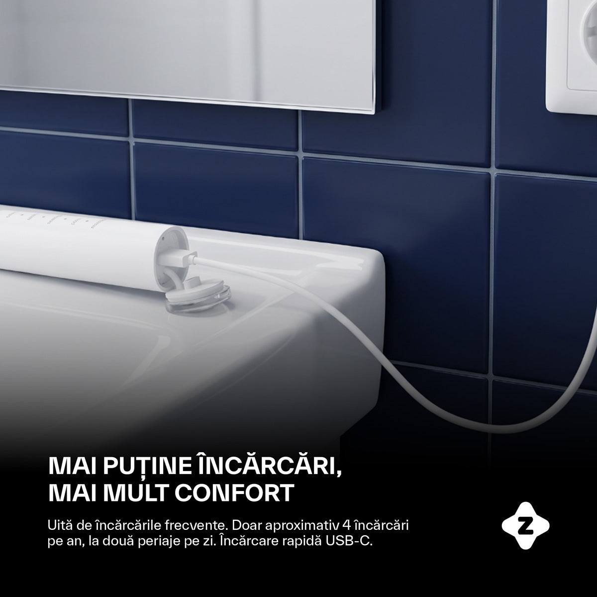 Periuta electrica Zoopie® SEAGO, periuta de dinti electrica sonica pentru adulti si copii, perie de dinti electrica, 40.000 pulsatii/min, 5 programe dentare, indicator LED baterie, smart timer, USB-C, IPX7, 5 capete, etui de calatorie, Alb