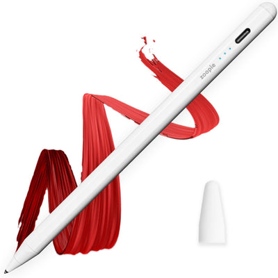 Stylus Pen Universal, Zoopie®, pentru tableta iPad 2010-2017, Android, Windows, Telefon, Varf Cupru, Magnetic, USB-C, Alb