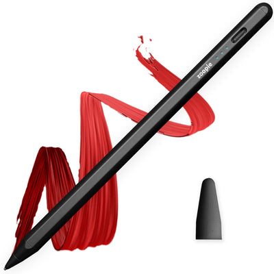 Stylus Pen Universal, Zoopie®, pentru Telefon, tableta iPad 2010-2017, Android, Windows, Varf Cupru, Magnetic, USB-C, Negru