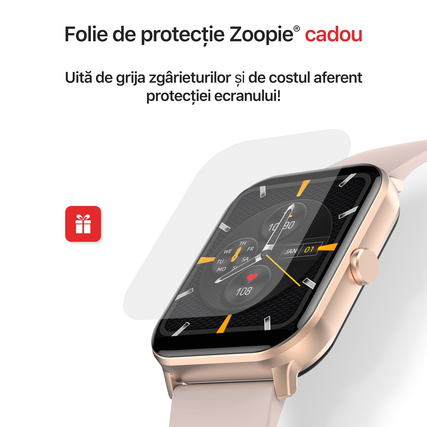 ceas smartwatch femei folie protectie cadou zoopie smartcall