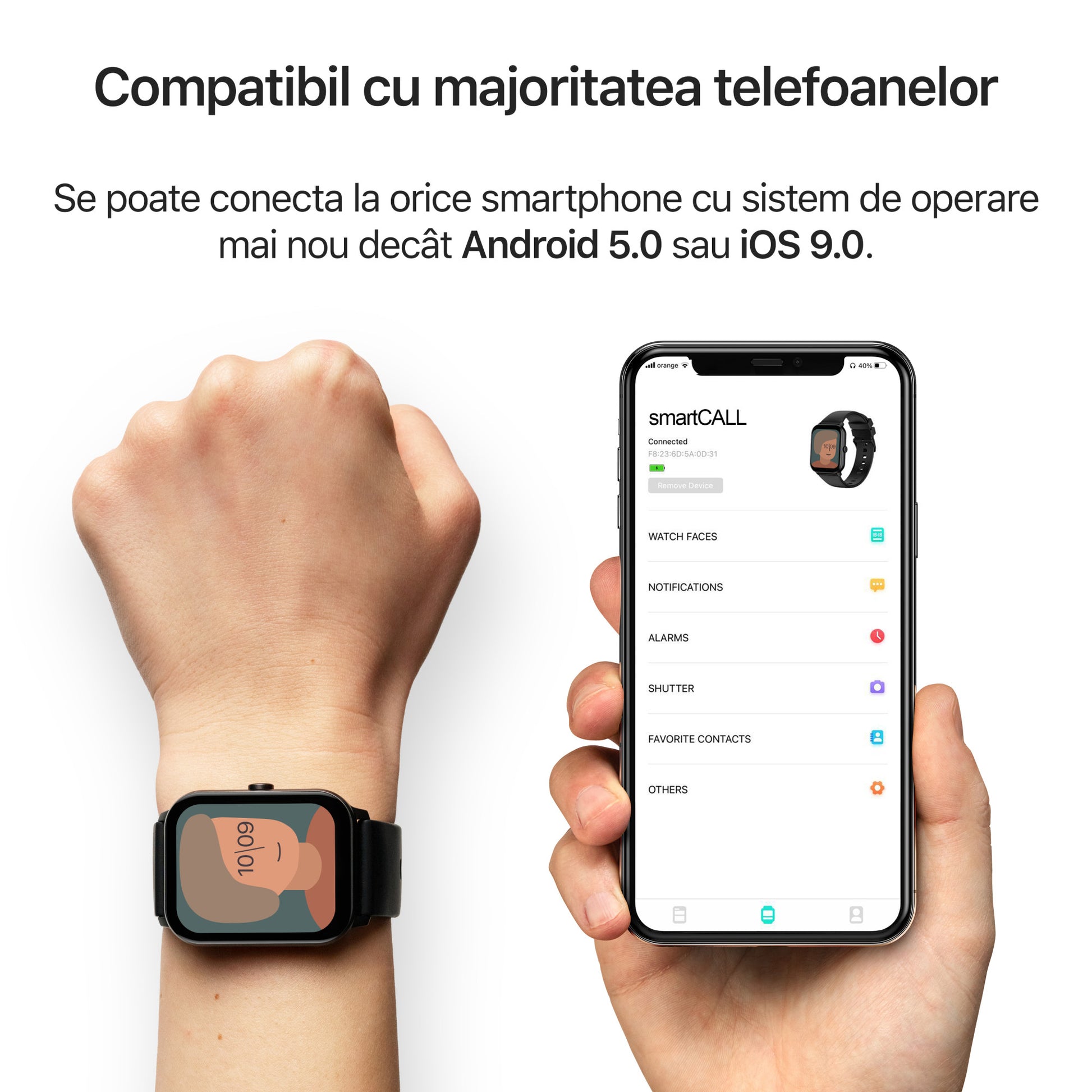 smartwatch compatibil samsung xiaomi apple huawei motorola zoopie smartcall