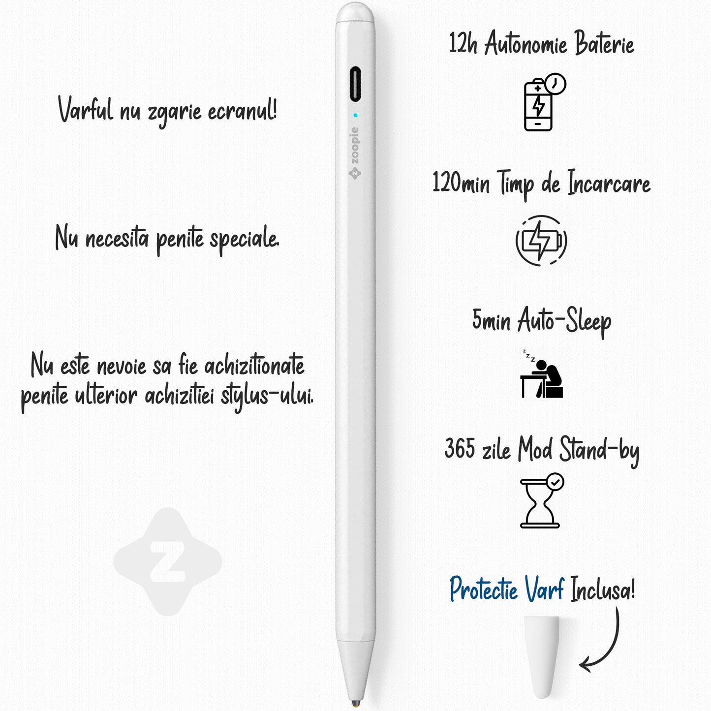 stylus pen universal stilou tableta telefon zoopie alb