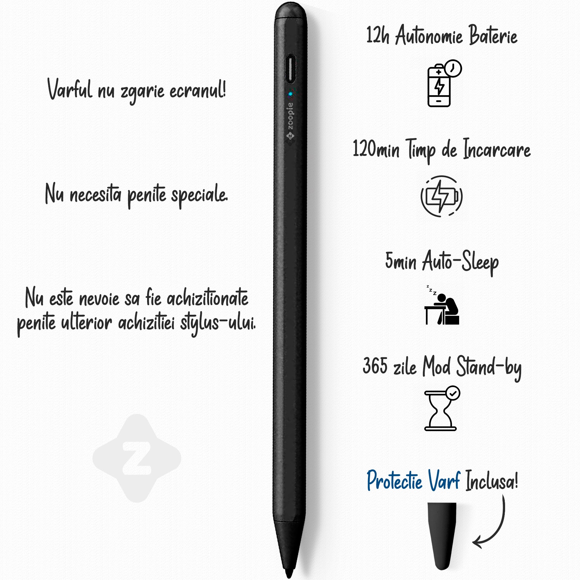 stylus pen universal stilou tableta telefon zoopie negru